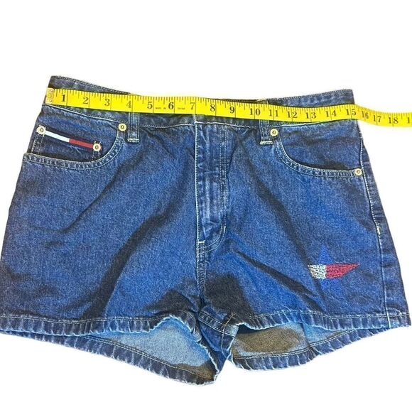Tommy Hilfiger Red White and Blue Holiday Star Embroidered Denim Shorts Size 9 - Picture 3 of 12